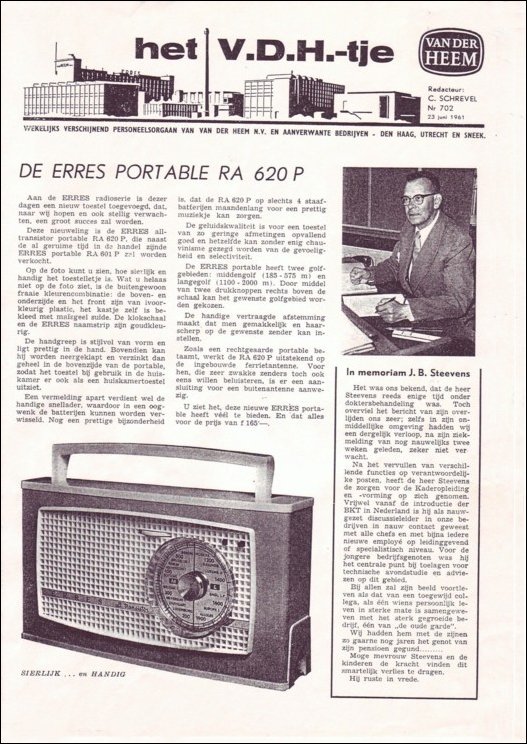 VDH-tje N°702 van 23 juni 1961