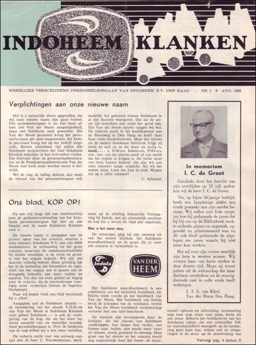 IndoHeem Klanken IK01-1 van 6 augustus 1965