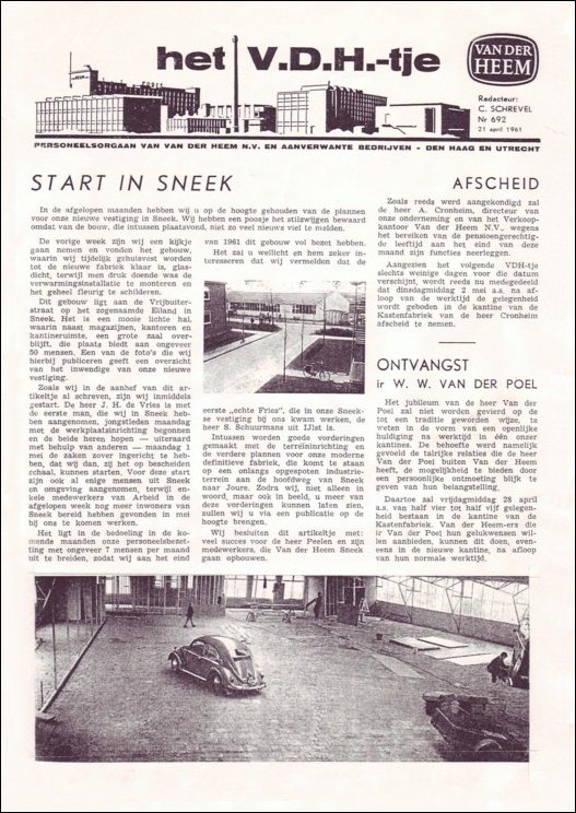 VDH-tje N°692 van 21 april 1961